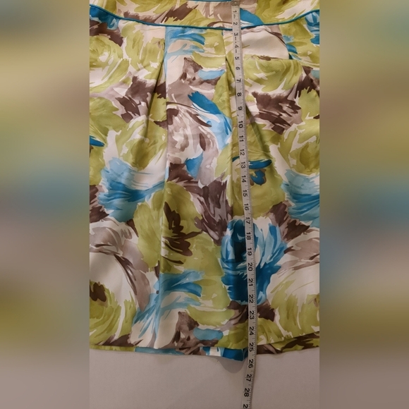 Talbots Women's Pleated Floral Silk Skirt, Size 12 - Picture 3 of 9